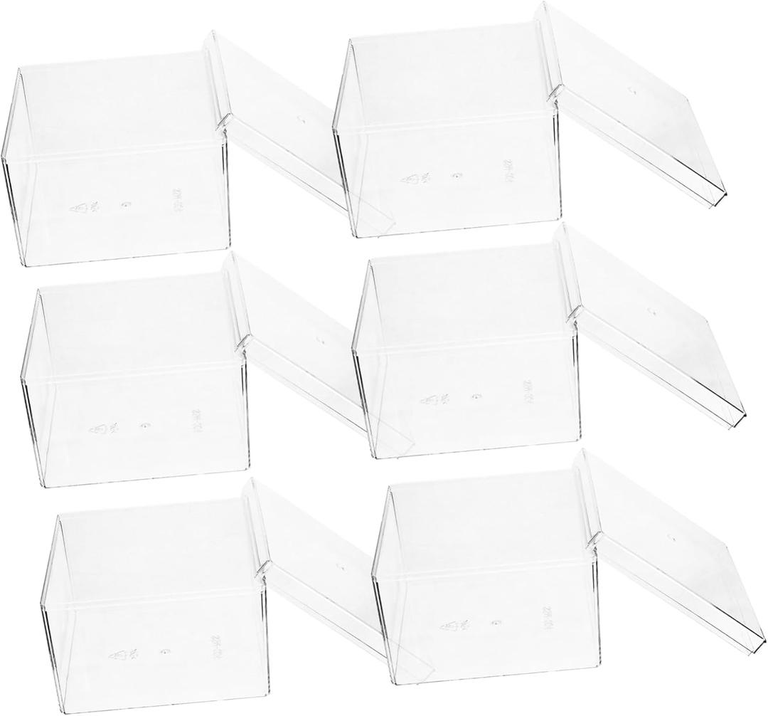 6Pcs Transparent Clear Tiramisu Cake Boxes Dessert Containers for Birthday Parties Cafes and Catering Smooth Surface Square Tiramisu Holders Protect Cookies Pastries