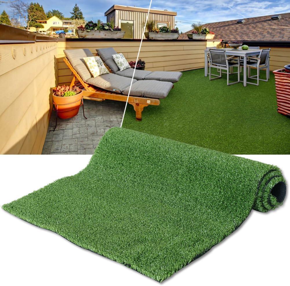 Artificial Grass Turf 4x6FT, 1.77 Inch Realistic Fake Grass Rug with Drainage, Customizable with Extra Large Size, Perfect for Indoor and Outdoor Use, Synthetic Grass Mat for Dogs
