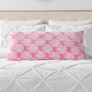 Juicy Couture 18" x 36" Plush Body Pillow, Pink Lockup Lattice