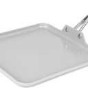 TECHEF - CeraTerra Ceramic Nonstick Square Griddle Pan (PTFE and PFOA Free Ceramic Exterior & Interior), Oven & Dishwasher Safe, Made in Korea, Grey/Silver (Griddle Pan)