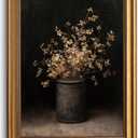 Gold Framed Wall Art Vintage Moody Floral Canvas Art Prints Dark Botanical Paintings Wall Decor Fall Rustic Farmhouse Artwork French Country Cottage Pictures for Living Room Bathroom 12x16in