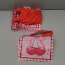 20Pcs Pink Cherry Non-Woven Gift Bags Reusable Handbags with Handles for Cherry Enthusiasts Birthday Party Gift Packaging Supplies 8.6x8.6 Inches