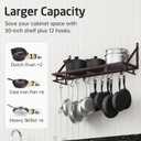 KES 30-Inch Wall Pot Rack, Oil Bronze, 88lb Capacity, 12 Hooks, Farmhouse