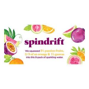 Spindrift Sparkling Water, 24 Cans Variety Pack, Best By: 11/02/2026 (3 Flavours, Lime, Orange And Maraquia, Lime And Orange,  3 Packs of 8 Cans)