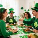 3 x HOWAF 3pcs St. Patrick's Day Table Sign, Irish Shamrock Wood Table Decorations, Heart Shape St. Religious Patrick's Day Wooden Blocks for Tiered Tray Decor, Farmhouse Clover Cross Centerpieces