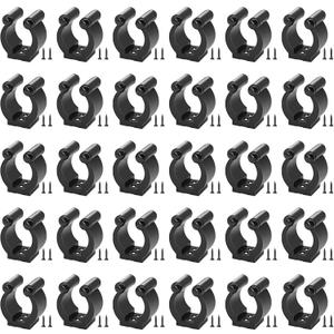 30 Pieces Pool Cue Holder Clips with Screws, Wall Mounted Fishing Rod Clips, Multi-Functional Storage Clamps Rack for Billiards Cue, Snooker Cue, and Fishing Pole