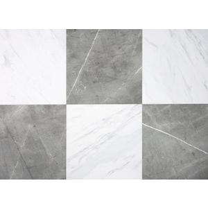 FloorPops x Chris Loves Julia 12-in by 12-in Bonneville Grey & White Marble Peel & Stick Floor Tiles, FP4421 (Gray)