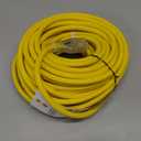 HUANCHAIN 50 ft 14/3 Gauge Heavy Duty Outdoor Extension Cord Waterproof with Lighted, Flexible Cold Weather 3 Prong Electric Cord Outside, 15A 1875W 125V 14AWG SJTW, Yellow, ETL Listed