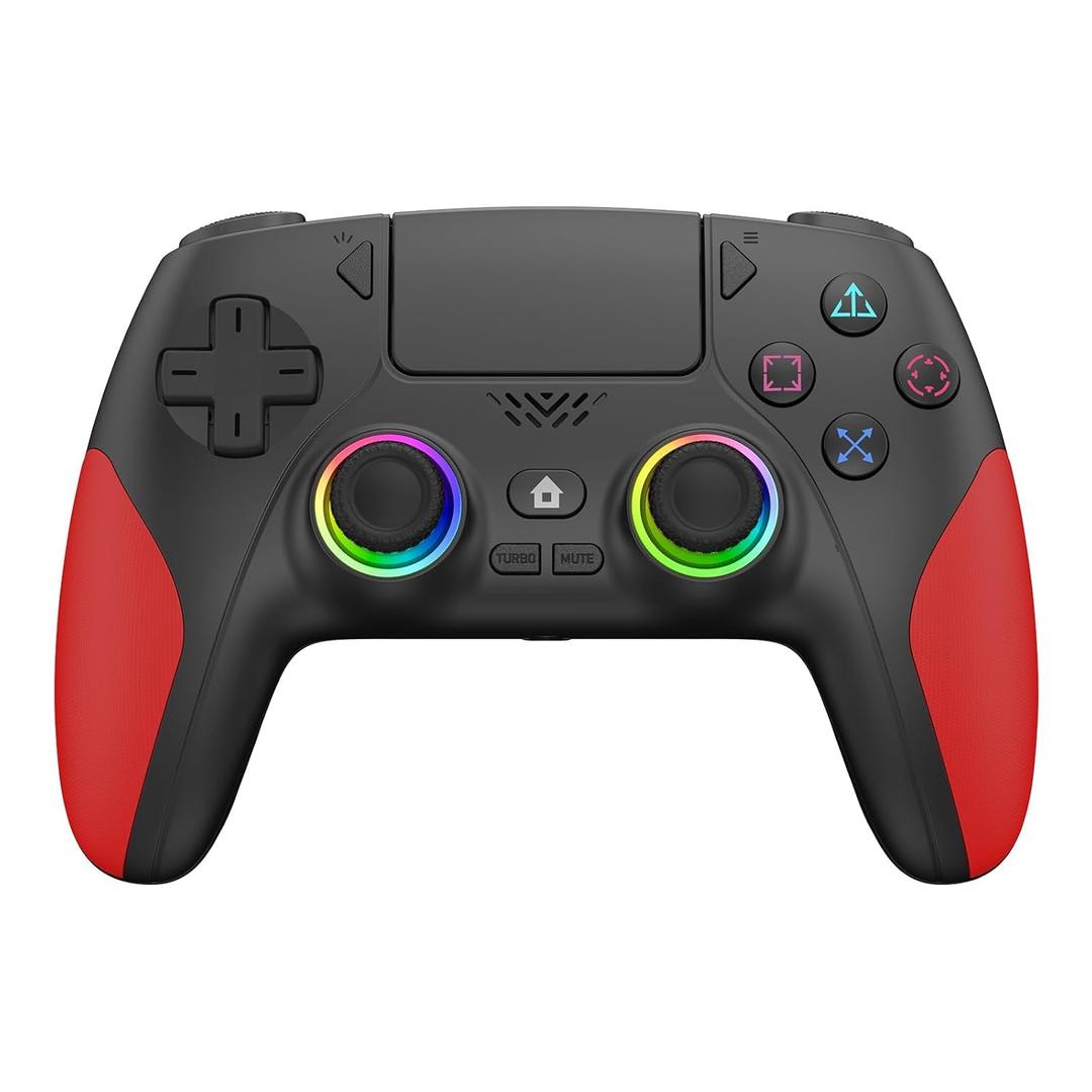 IWGAME Wireless Controller for PS-5/PC, Hall Effect Joysticks & Triggers Gaming Controller with Programmable/Remap/Turbo/LED Light Functions, Dual Vibration,3.5MM Headphone Jack,Black
