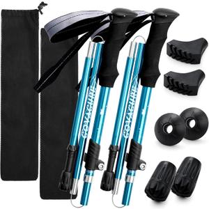Covacure Hiking Poles Collapsible Trekking Poles - Aluminum Alloy 7075 Walking Sticks for Hiking with Telescopic & Foldable Tri-fold Design Hiking Gear for Women Men, Hiking, Camping, Climbing, 39.37''-47.24''