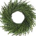 Artgar 26 Inch Pine Wreath - Christmas Wreaths for Front Door - Real Touch Pine Wreath - Large Artificial Green Wreaths for Walls Windows Porches Farmhouse Indoor Outdoor Home Decor (Style-1)