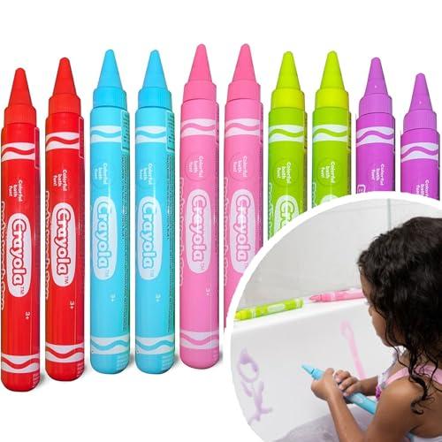 Crayola Scented Body Wash Pens, 10 Pack Washable Bath Paint in Assorted Colors, Non-Toxic for Toddlers and Kids Bath time Fun