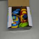 Prextex 2 Pack Cartoon Remote Control Cars for Toddlers - Police Car and Race Car with Steering Wheel Controllers and Lights - Different Frequencies So Both Can Race Together - Toddler Gift 18+ Months