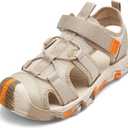 Balabala Kids Sandals Boys Sandals Girls Sandals Outdoor Sports Sandals Non-slip Summer Athletic Sandals Beaches Sandals (3 Big Kid, Beige)