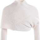 Knitted Wrap Scarf Fall Winter Crochet Sweater Scarf with Sleeves Multi-Use Sweater Cape Shawl with Sleeves