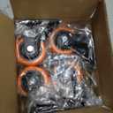 3 Inch Caster Wheels, Casters Set of 4 Heavy Duty, Orange Polyurethane (PU) Casters, Industrial Swivel Top Plate Castor Wheels for Workbench/Furniture/Cart (Pack of 4)