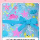 Girls One Piece Swimsuits Toddler Cute Ruffle Bathing Suits Quick Dry Beach Swimwear Size 2-7 Years (5-6 Years, Sea Animals)