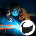 Shyyween 2 Pcs Welding Helmet Accessories Black Split Cowhide Wrap Around Helmet Bib Cover Leather Welding Hood Accessories Neck Protector for Most Helmets