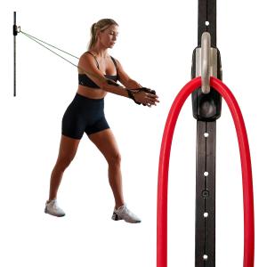 Space Saver Gym Resistance Bands Exercise Equipment for at Home Fitness Workout | Resistance Band Wall Anchor for Kinetic Bands with 1 Rail, 1 Rail Car
