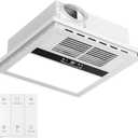4-in-1 Bathroom Exhaust Fan with Heater, 1100W/2200W Dual Heating, 220 CFM Ventilation, 6000K 1800LM LED Light, Quiet Bath Fan with Light and Heat, Ceiling Mount, Plug-In or Hardwired