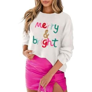 SELINK Women's Valentines Sweater Crew Neck XOXO Heart Print Casual Long Sleeve Pullover Tops Sweaters XL