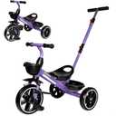 KRIDDO 2-in-1 Toddler Tricycle for Ages 18 Months to 5 Years Old - Extended Push Handle for Effortless Push, Gift Trike for Toddler 3 to 5 Year, Kids Tricycle with Foldable Front Footrest, Purple