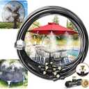 Misting Cooling System, Pre-Assembled Misting Kit,75FT (27M) Misting Line + 27 Brass Mist Nozzles + a Brass Adapter(3/4") Outdoor Mister for Patio Garden Greenhouse Trampoline Sprinkle
