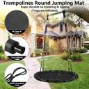 Tree Swing with PP Mat - Durable, Safe, and Easy to Install,Black Outdoor Saucer Swing,Flying Saucer Circle Swing for Yard Garden Playground Park (40 inches Diameter+Extra Straps)
