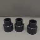 PATIKIL UPVC Reducer Pipe Fitting 1-1/2" x 1" Socket Schedule 80, 3 Pack Straight Coupling Adapter Connector, Gray