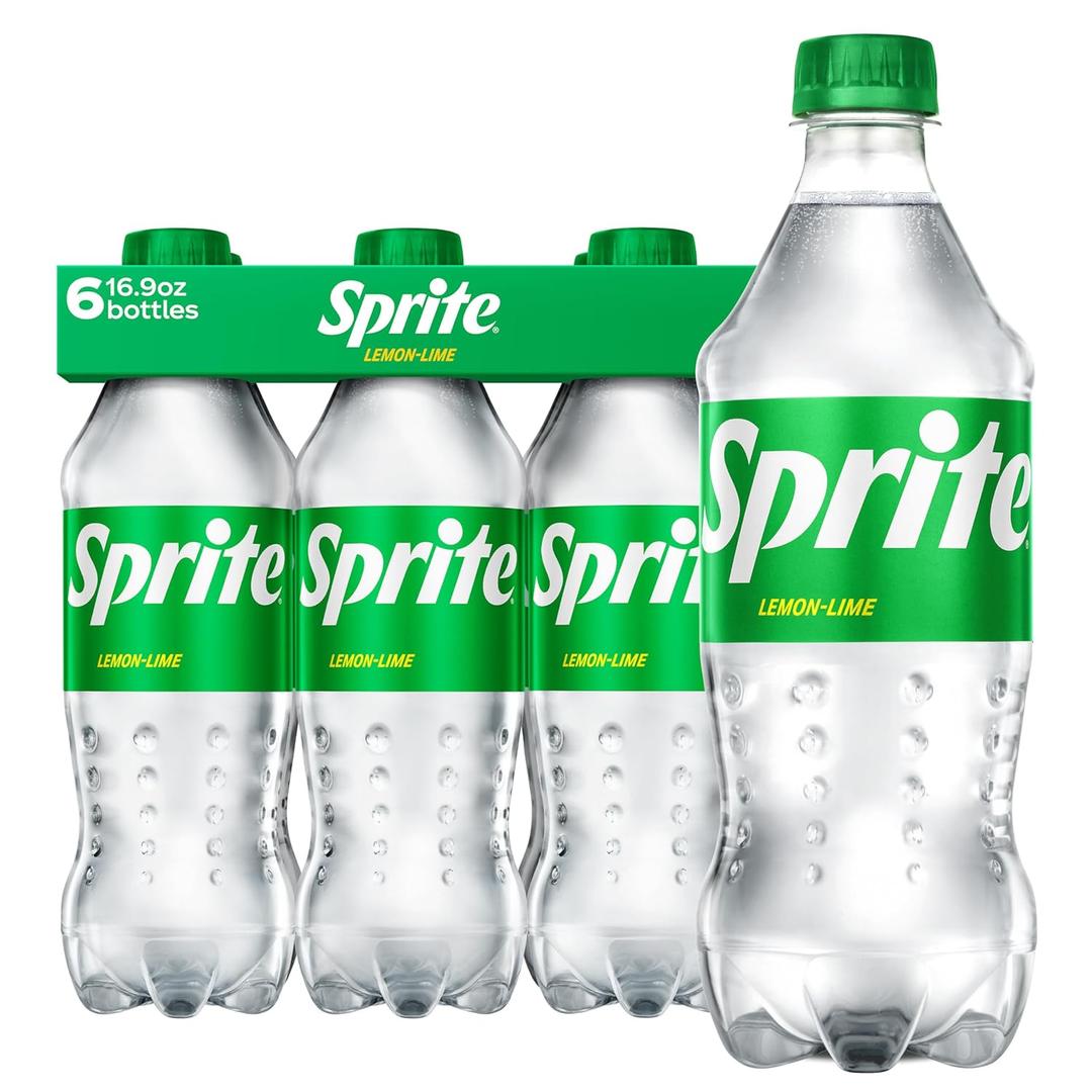 2 x Sprite Lemon-Lime Caffeine Free Soda Soft Drink Bottles, 16.9 fl oz, 6 Pack
