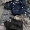 Nora's Nursery Cloth Diapers 7 Pack with 7 Inserts & 1 Wet Bag - Waterproof Cover, Washable, Reusable & One Size Adjustable Pocket Diapers for Newborns and Toddlers - Out to Sea