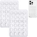 Anteel 2 Pack Silicone Suction Phone Case Mount, Non Slip Sticky Phone Grip for Cellphone, Silicon Adhesive Suction Cup Phone Mount, Strong Grip Holder for Selfies and Videos (White)