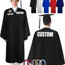 Matte Graduation Gown Cap with Tassel for High School College Graduates Photography(Size L)
