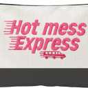 ZUYUROU Funny Makeup Bag for Women - Hot Mess Express Sassy Pink Quote Pouch - Y2K Preppy Style Canvas Cosmetic Organizer - Hilarious Gift for Best Friend, Busy Mom & College Student