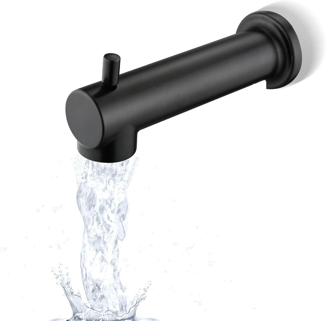 Slip on Extra Long Tub Spout with Diverter Universal Tub Diverter Spout for 1/2" Copper Water Pipe, Oil Rubbed Bronze