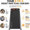 RJOP 2.5HP Walking Mat with Incline Pad, Under Desk Treadmill for Home Gym, Walking Running Pad with Remote, 3 in 1 Low Noise Small Mini Portable Treadmill with LED Screen, 270lbs Capacity