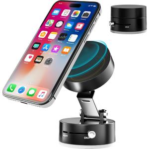 DARKSY Adjustable Vacuum Magnetic Suction Phone Holder, Foldable Cell Phone Stand with Double-Sided Adsorption for Car/Gym/Mirror/Smooth Surface (G712)