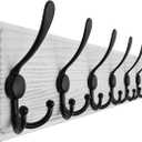 SKOLOO Coat Rack Wall Mounted - 38.3'' Long, Wooden, Heavy Duty, Rustic Coat Hooks for Wall, Wall Coat Rack with 10 Triple Hooks for Hanging Clothes, Jacket, Hat(Weathered White)