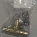 Brass 3/4" Barbed Tee Fitting 3 Way T Shape Adapter with Hose Clamps