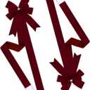 Meseey 6 Pieces Christmas Cabinet Bows Adjustable Straps Large Burgundy Velvet Cabinet Door Bows for Xmas Kitchen/Garage/Farmhouse Decor(Burgundy)