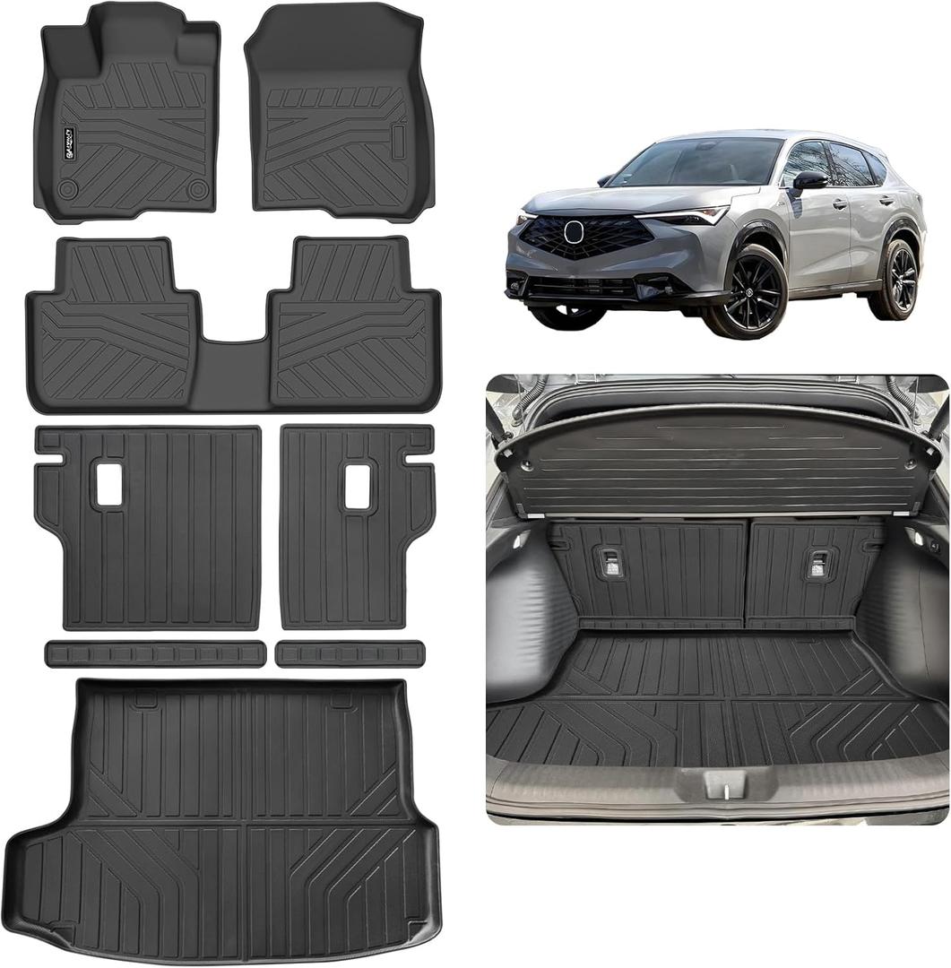 Floor Mat for 2025 Acura ADX Trunk Mat & Backrest MatTPE All-Weather Set Cargo Liners Covering The Backrest, Custom Fit Non Slip-car mats Accessories