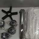 Frassie 28 Inch Office Gaming Chair Metal Base Replacement Part with 5 Wheels, Heavy Duty 2500 Lbs Wide Chair Legs Computer Desk Chair Base (Silver)