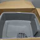 Amazon Basics Large Cat Litter Box with High Sides, Open Top for Easy Access, Includes Scoop with Storage, 19" x 15" x 11.75", Grey/Beige