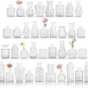 Set of 36 Glass Bud Vase Set, Small Vintage Clear Flower Vase Centerpieces for Table Bulk Cute Rustic Style Mini Vase for Home Decor Wedding Baby Shower Birthday Party