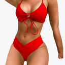 Meetall Women's High Cut String Triangle Bikini Set Swimsuits Sexy Bathing Suits 2 Piece S