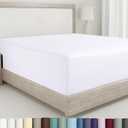 California Design Den White Fitted Sheet Full Size, 100% Cotton 400 Thread Count Sateen, Deep Pocket, Durable Fitted Sheet Only (Full, White)