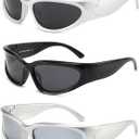 SOAR&EAGLE Y2K 3Pack Polarized sunglasses Wrap Around Men's Women's sunglasses Fashion Sport Shades Sun Glasses