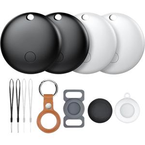 Air Tracker Tags-4 Pack, Smart Trackers, Item Locator Tags Works with Apple Find My | iOS Only | 4 Different Cases | Replaceable Battery | Water-Resistant | Item Finder for Key, Luggage, Backpack, Bike