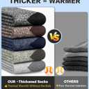 sellto 5 Pairs Merino Wool Socks for Men, Thick Warm Hiking Socks, Wool Winter Socks, Soft Mens Crew Sock