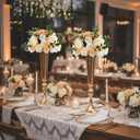 Gold Vases for Centerpieces Table Wedding Vase - 10 Pcs 21.9" Tall Versatile Metal Trumpet Vase Tabletop Flower Stand for Party Dinner Anniversary Ceremony Centerpiece Event (Gold, 10 Pcs)